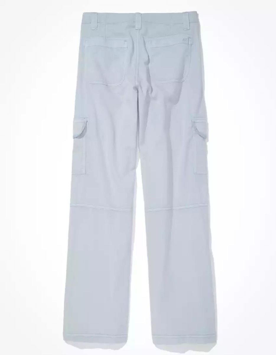 Jean American Eagle AE Dreamy Drape Stretch Super High-Waisted Cargo Baggy Larges-Leg Pant Bleu Femme | TWU-44107856